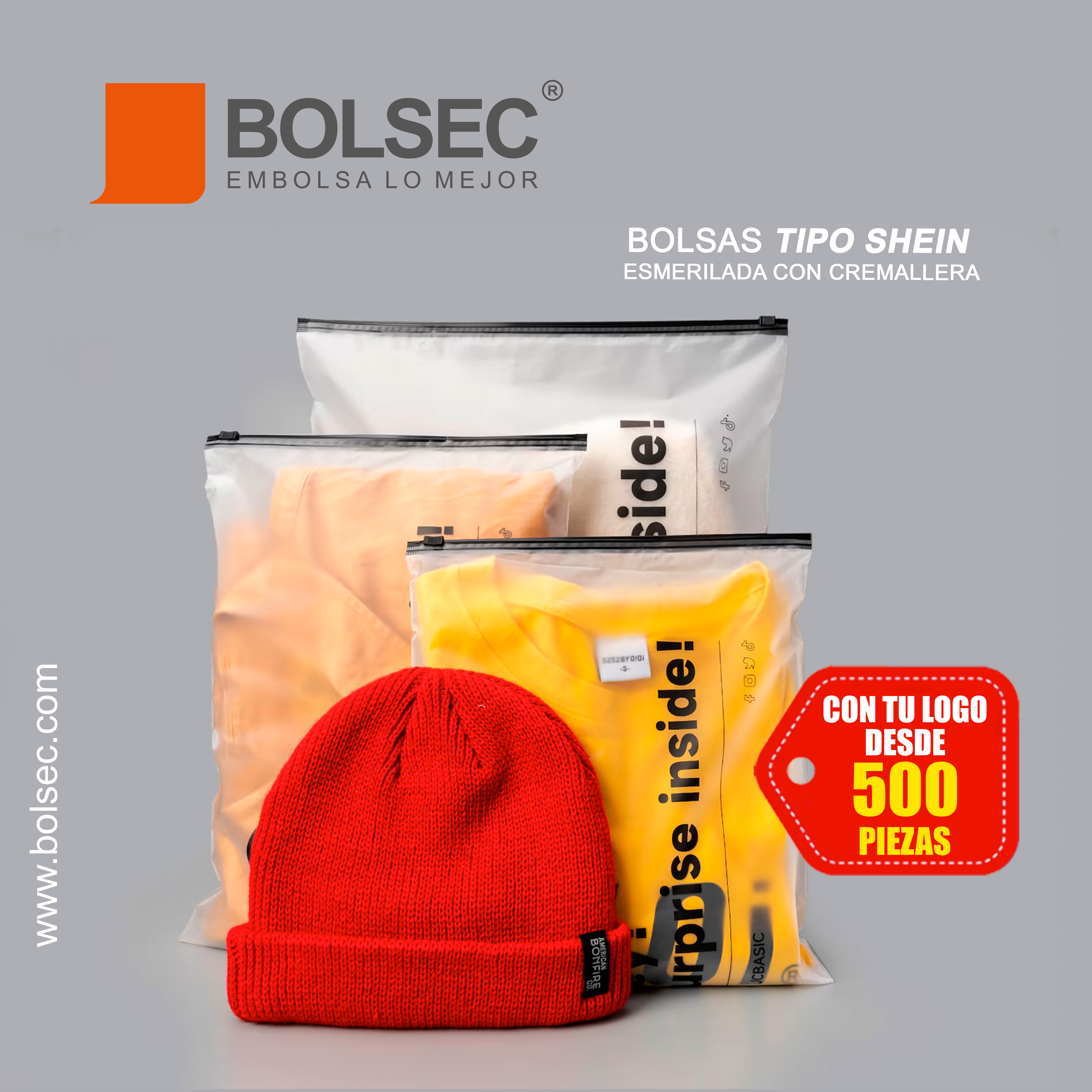 Bolsas frosted con cierre